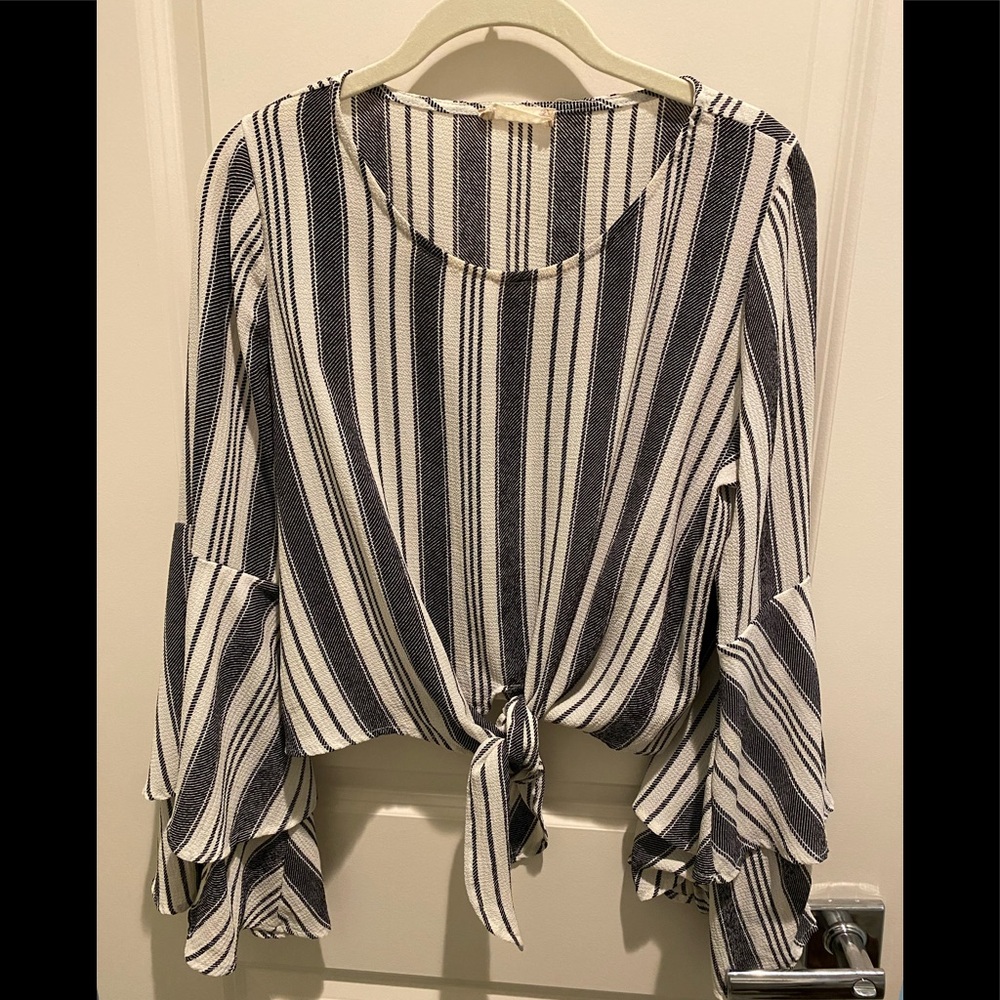 Altar’d State Crop Top with Bell Sleeves